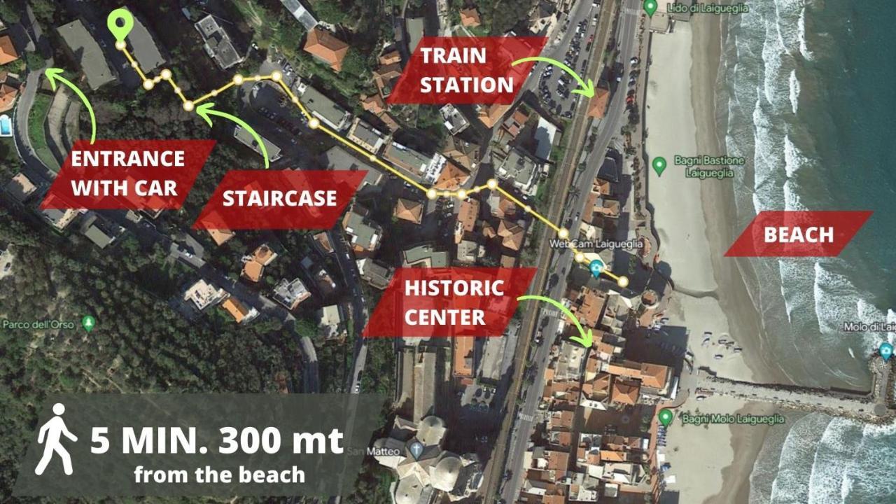Vista Mare & 300Mt Da Spiaggia Con Freeparking E Ac ไลเกวญา ภายนอก รูปภาพ